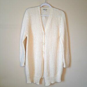 Maison Montagut The Ô Brand Mohair Blend Longline Cardigan Sweater S Ivory